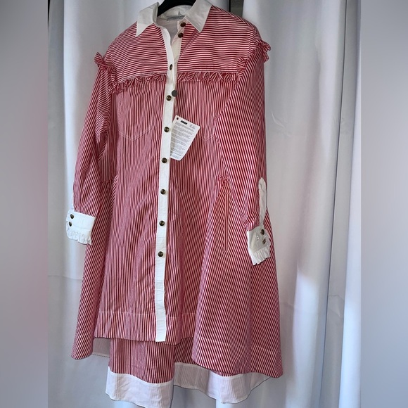 Philosophy Di Lorenzo Serafini Button Stripe Shirt Dress - Picture 7 of 12